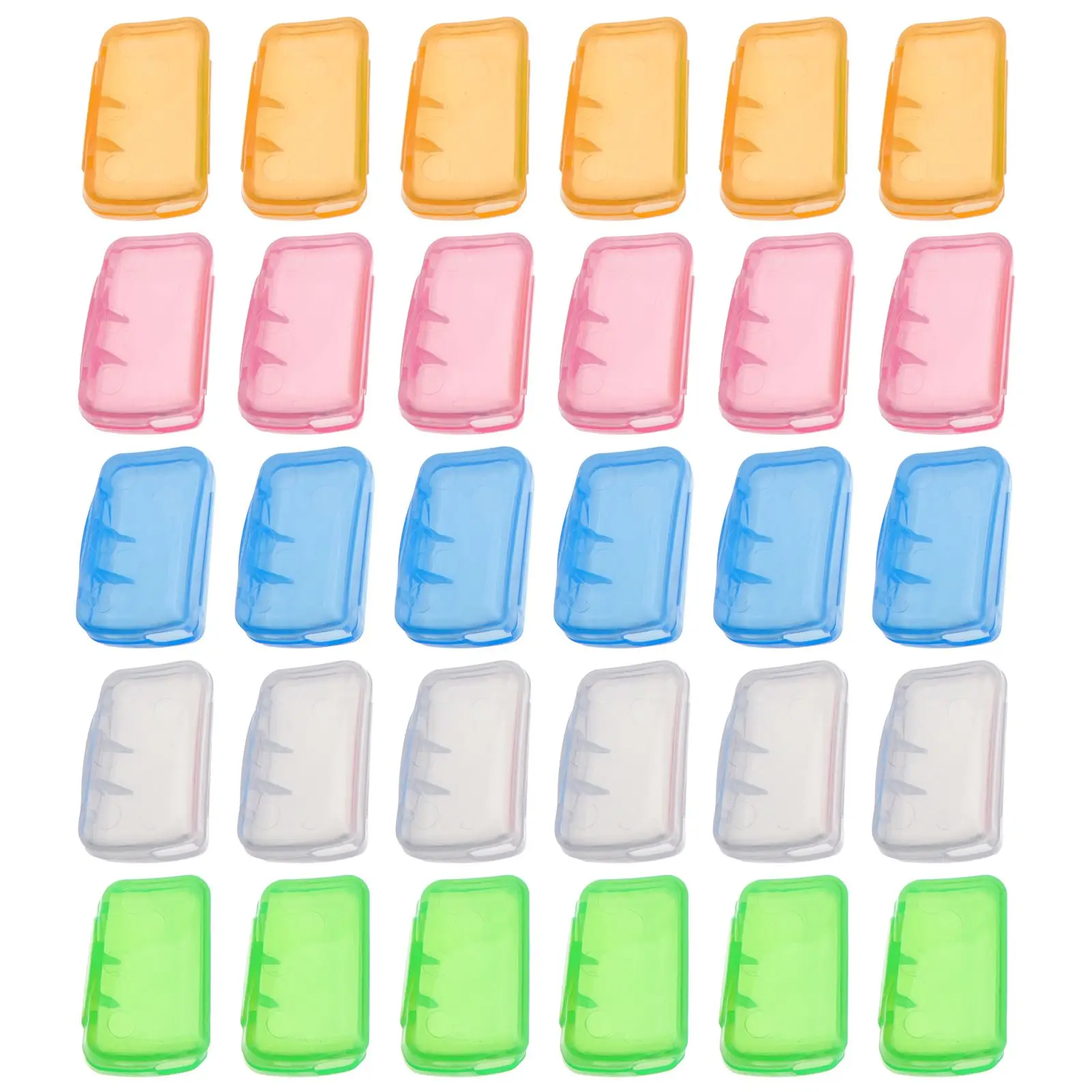 

30 Pcs Toothbrush Head Protective Cover Plastic Case Travel Friendly Portable Hygienic Design Long Slit Back Mold Prevention