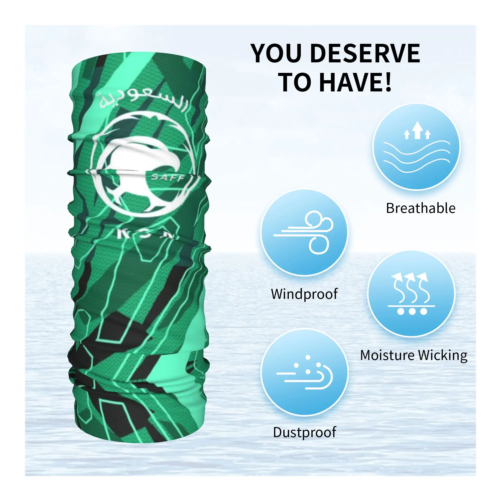 Saudi Arabia Bandana Neck  Cover    Wrap Scarf   Multifunctional Headwear Cycling  Unisex Adult  Winter