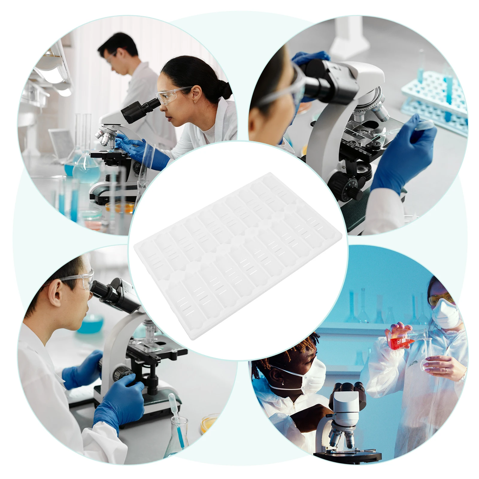 

20-Slot Microscope Slide Holder For Laboratory Large Capacity Plastic Staining Rack Quick Drying Storage Tray Microscope