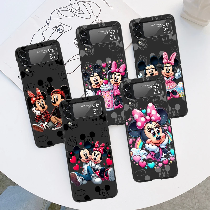 Minnie Mouse Mickey Fashion Case for Samsung Galaxy Z Flip 6 4 3 5 5G Flip Capa 6.7 Inches Hard PC ZFlip 4 Phone Cover