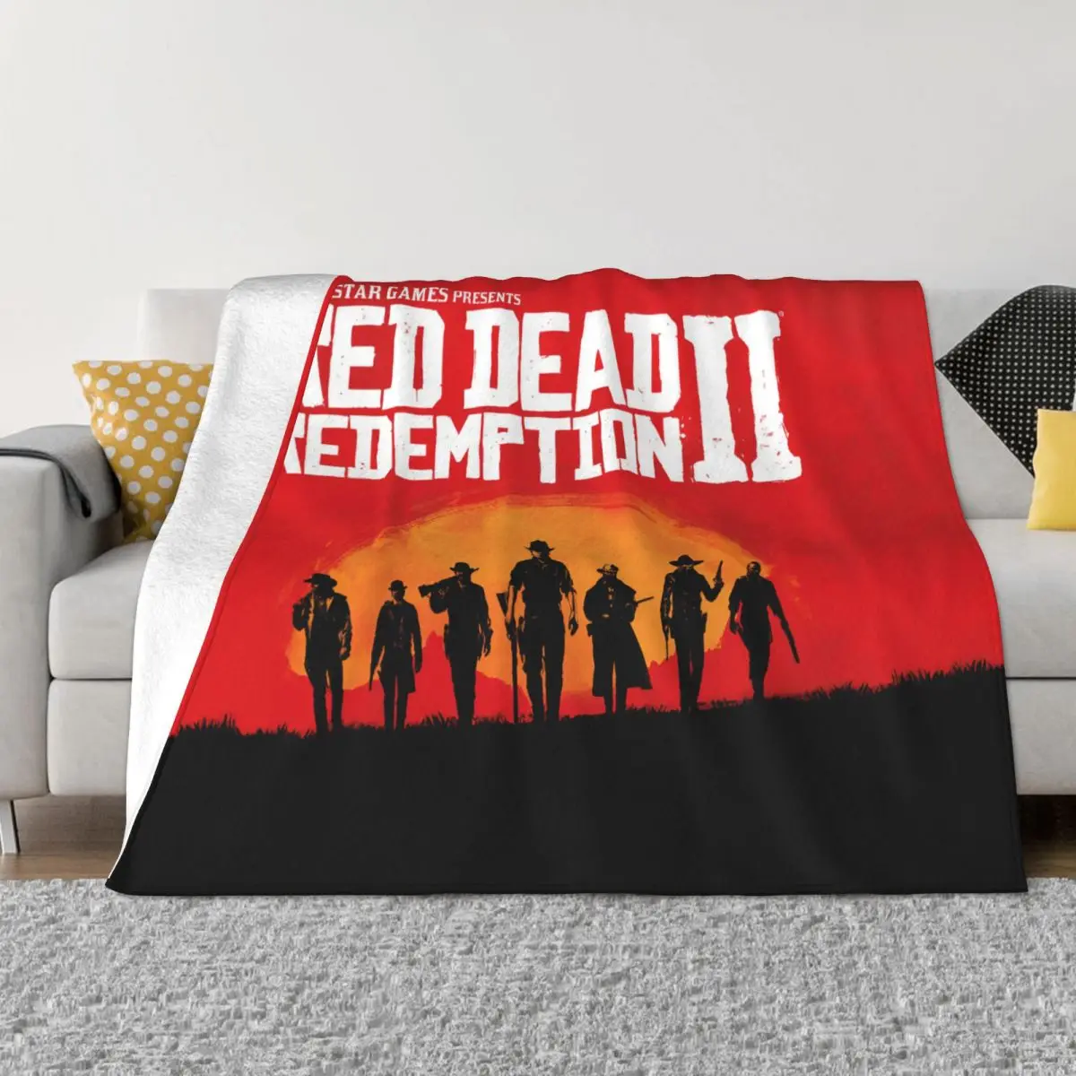 Red Dead Redemption 2 RDR2 Blanket Fleece Decoration US West cowboy Portable Soft Throw Blankets for Home Couch Plush Thin Quilt