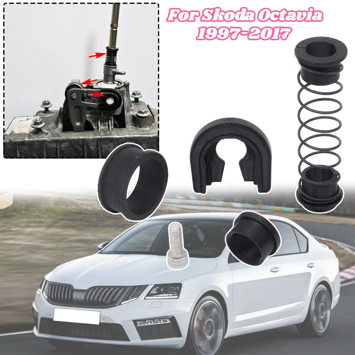 Kit de réparation de boîte de vitesses pour Skoda Octavia 1997-2017 MT : Levier de changement de vitesse, sélecteur de première vitesse, levier de marche arrière, joints de liaison de la transmission