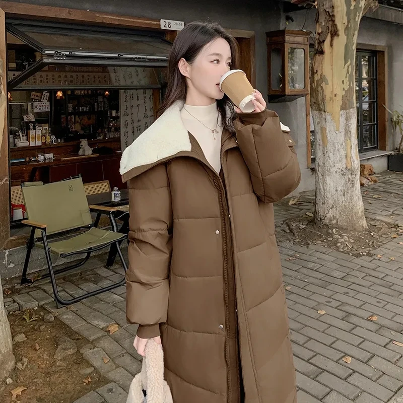 

Winter Jacket Womens Clothing 2024 New Bread Jackets Thicken Long Parkas Fashion Loose Casual Female Down Cotton Coat