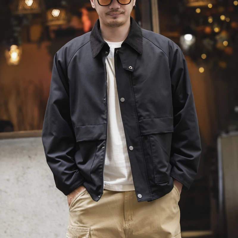 

A new vintage jacket for men's work wear in autumn and winter, a fashionable multi-pocket top
