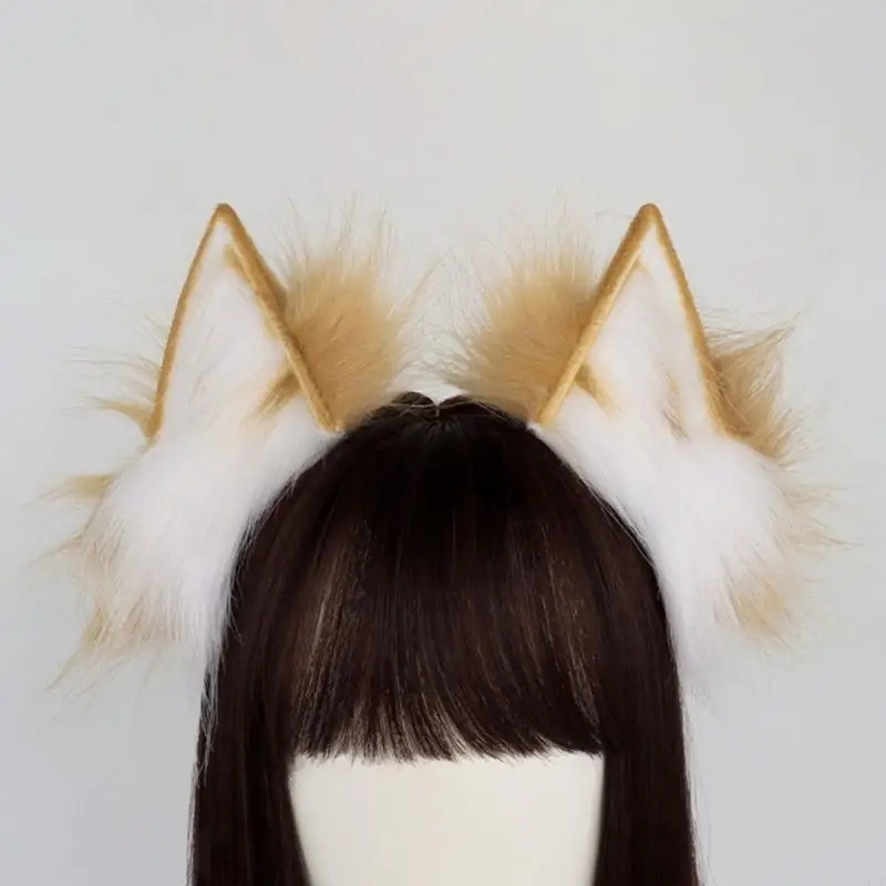 

C71F повязки на голову с искусственными волчьими ушками, костюм для косплея, обруч для волос, вечерние головные уборы, головные