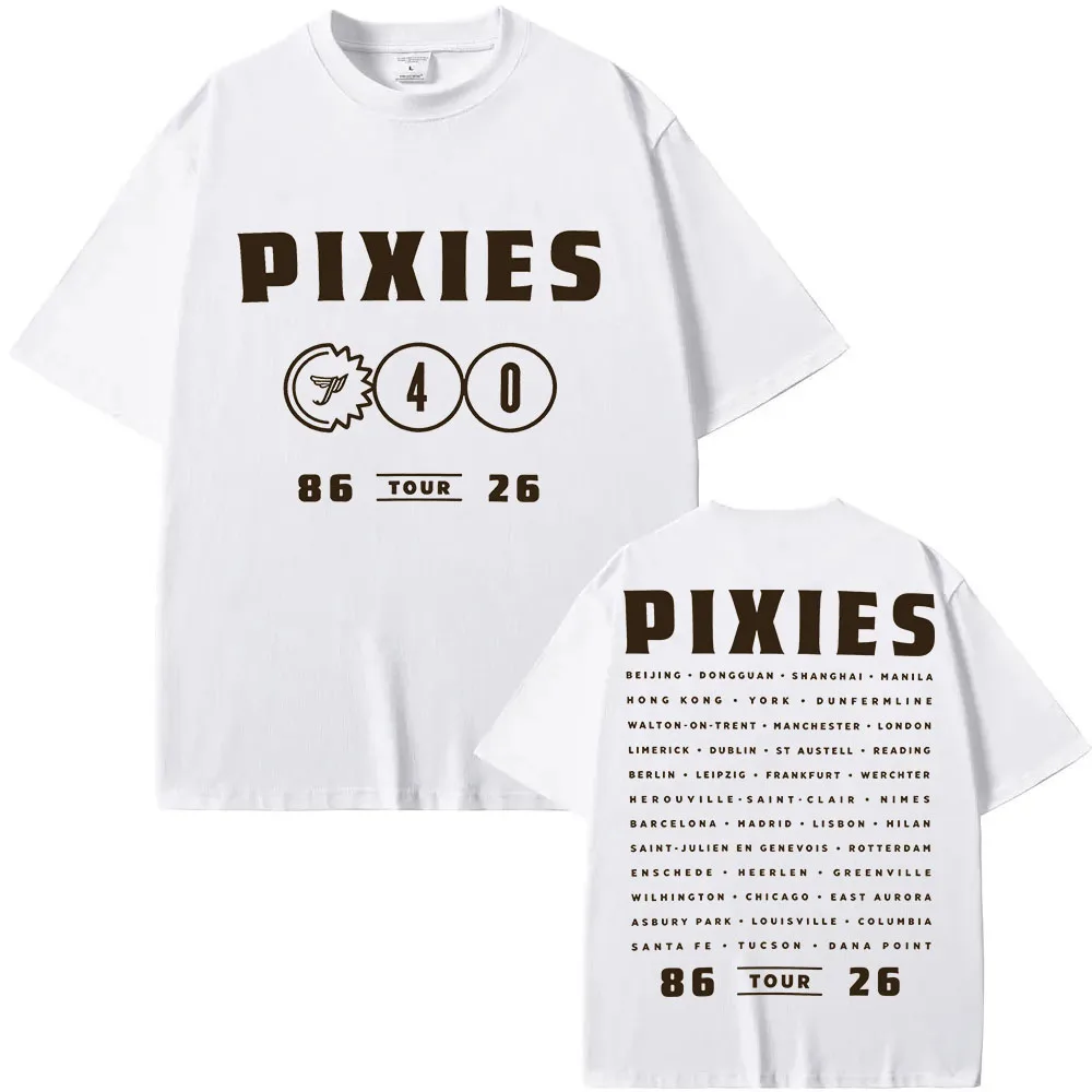 Pixies 100% Cotton T-shirt Stardust 2026 World Tour Adult Daily Wear Graphic Print Tees Streetwear Women Men Casual Tops Summer