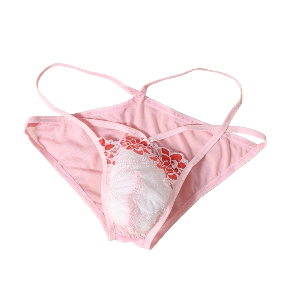 Men's Modern Lace Thong - Low Waist for G String Underwear with Hollow Back Jacquard Pattern and Lightweight Stretch Fabric