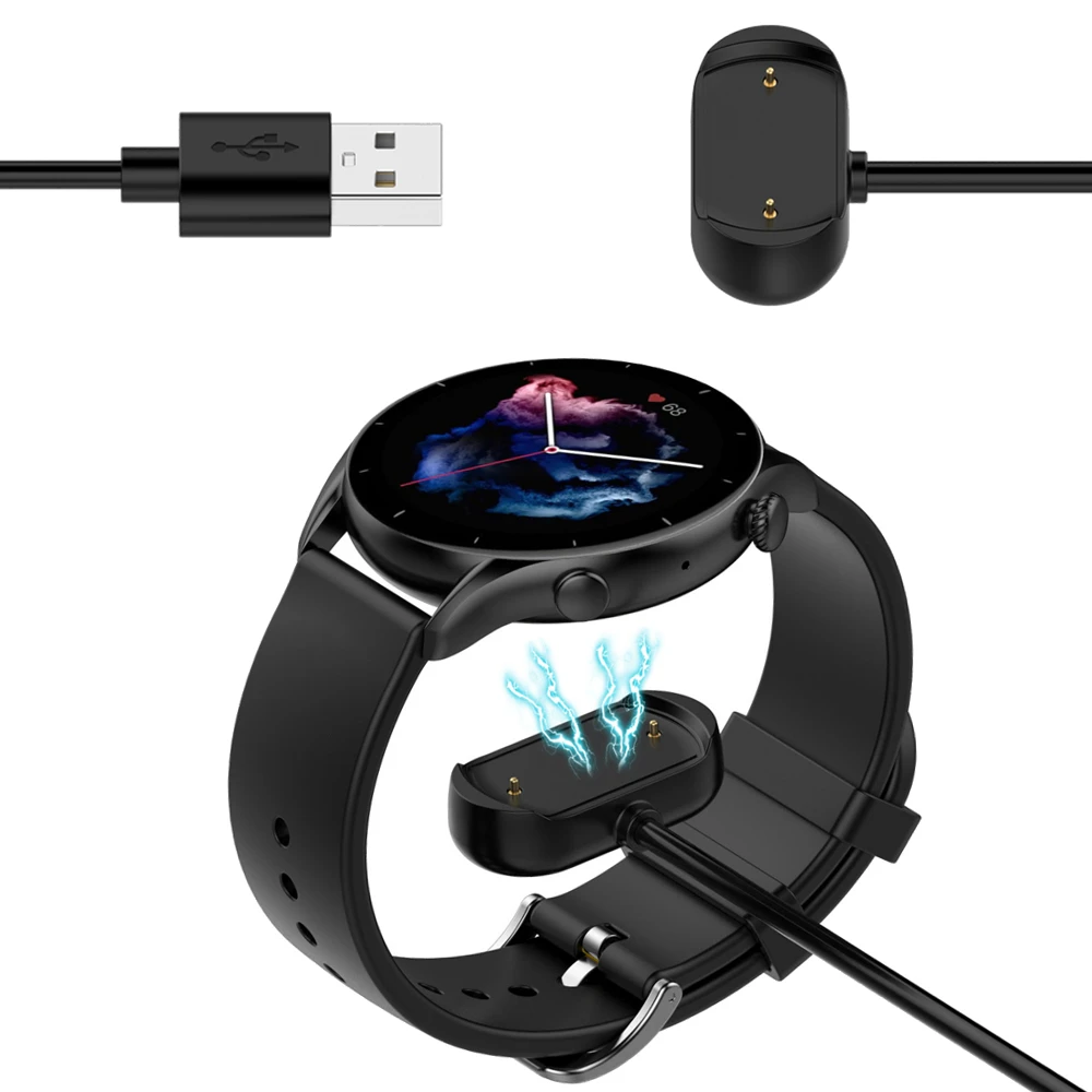 ساعة ذكية مهايئ شاحن USB كابل شحن ل Amazfit GTR 3 برو GTR3 GTS 3/2/2e Bip U برو T-Rex برو GTS2 جهاز شحن صغير