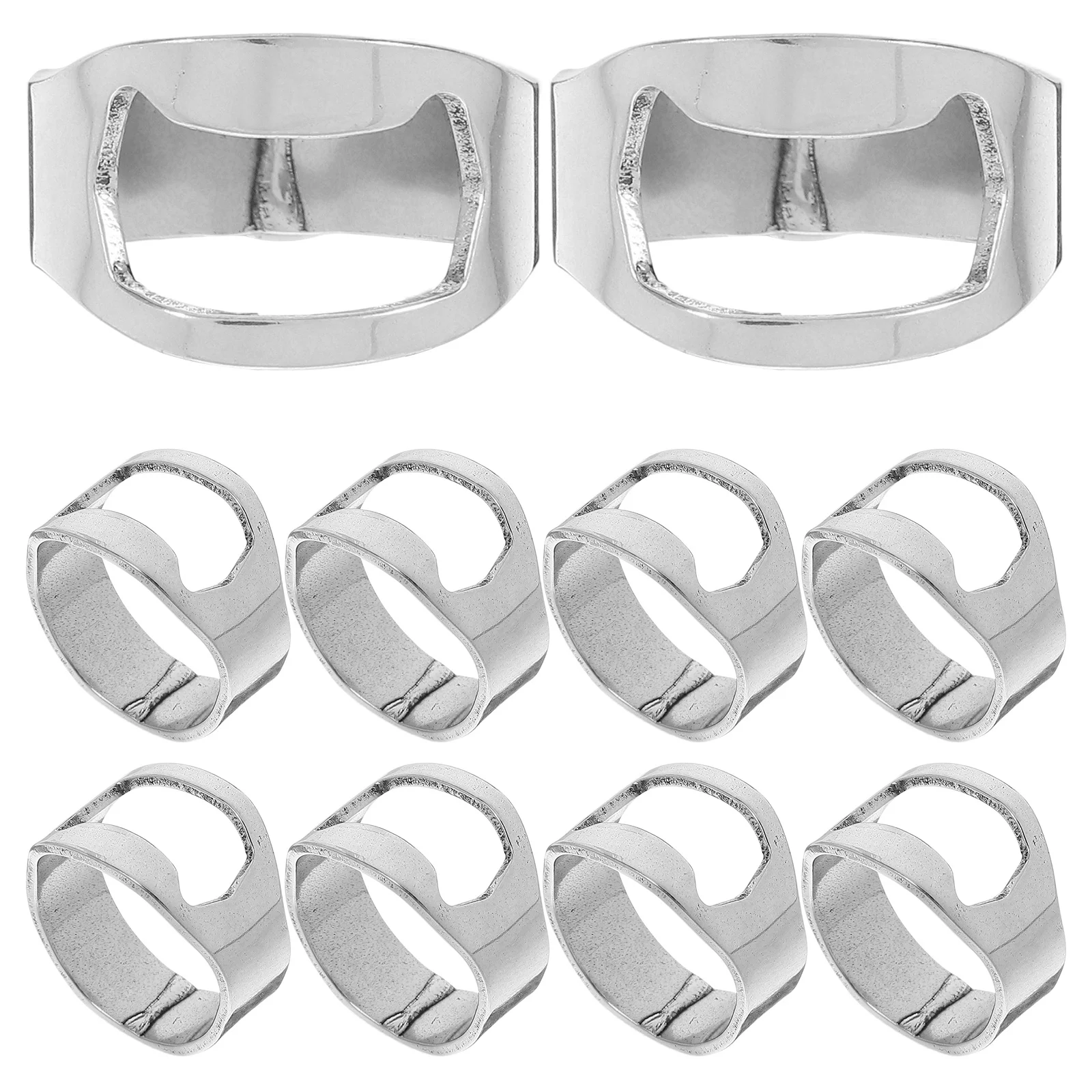 

10Pcs Creative Finger Ring Bottle Opener Stainless Steel Home Bar Tool Silver Rings Finger Stainless Steel