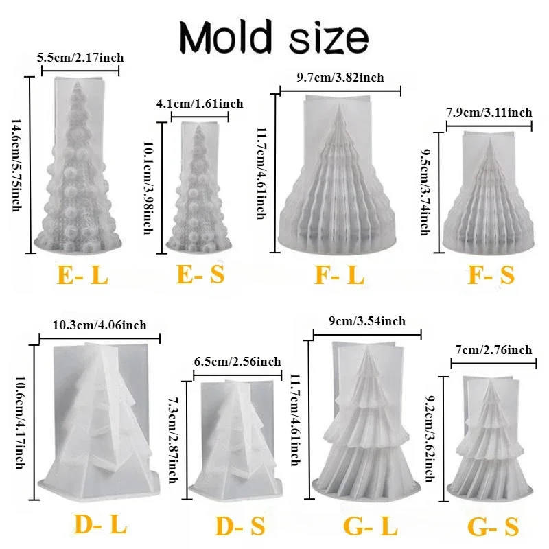 Christmas Tree Candle Mold Silicone Molds for Candle Making Gypsum Epoxy Resin Silicone Molds navidad decoraciones para el hogar