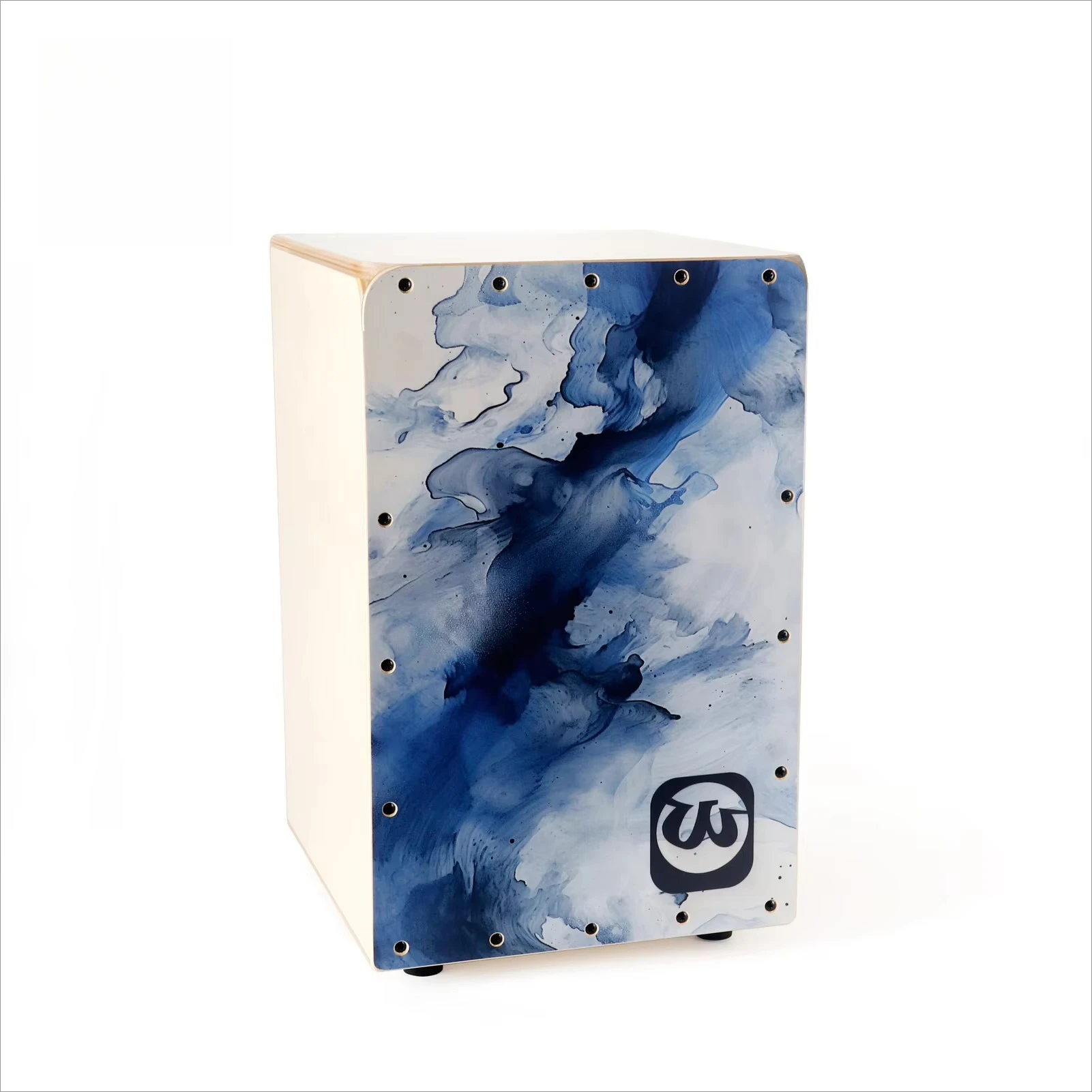 

Ручная работа, окрашенная синяя волна, коробка для взрослых, кахоновый барабан, горячая распродажа, коробка для нарезания резьбы по дереву