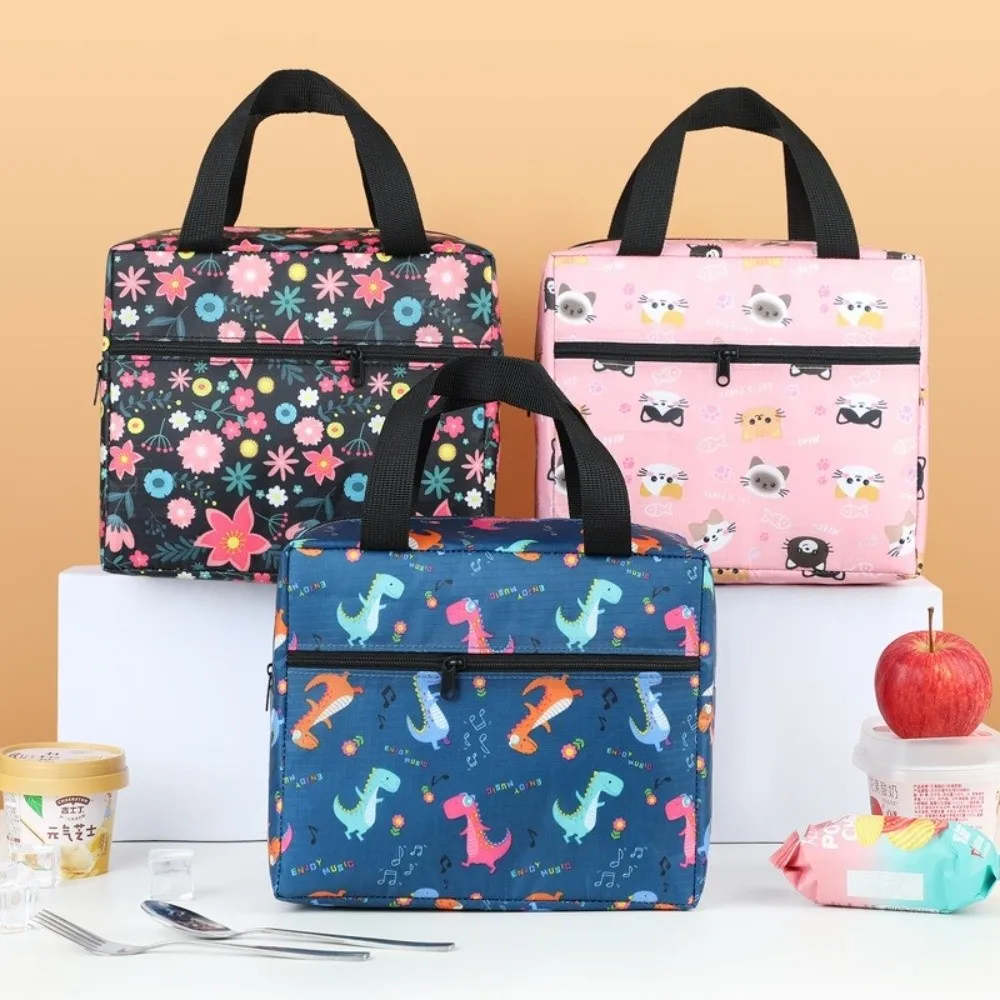 Niedliche, auslaufsichere Lunchtasche, große Kapazität, isolierte Lunchbox, wiederverwendbar, niedliche Lunchtasche mit Tiermotiven für Studenten