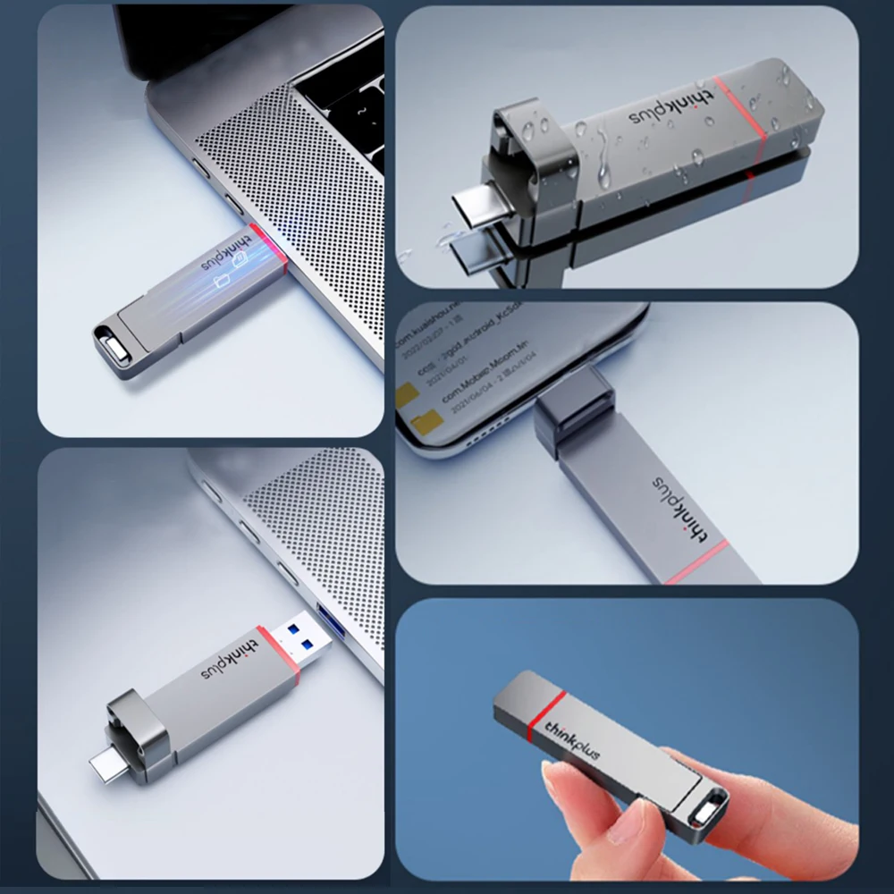 Lenovo thinkplus TU200 Портативный твердотельный USB диск 128 ГБ 256 ГБ 512 ГБ 1 ТБ USB3.2/Type-C двойной порт Por твердотельный металлический u-диск