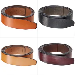 Men's Automatic Buckle Belts No Buckle Black Tan Brown Genuine Leather Belt For Men Luxury 3.5cm Width Holeless Male Strap