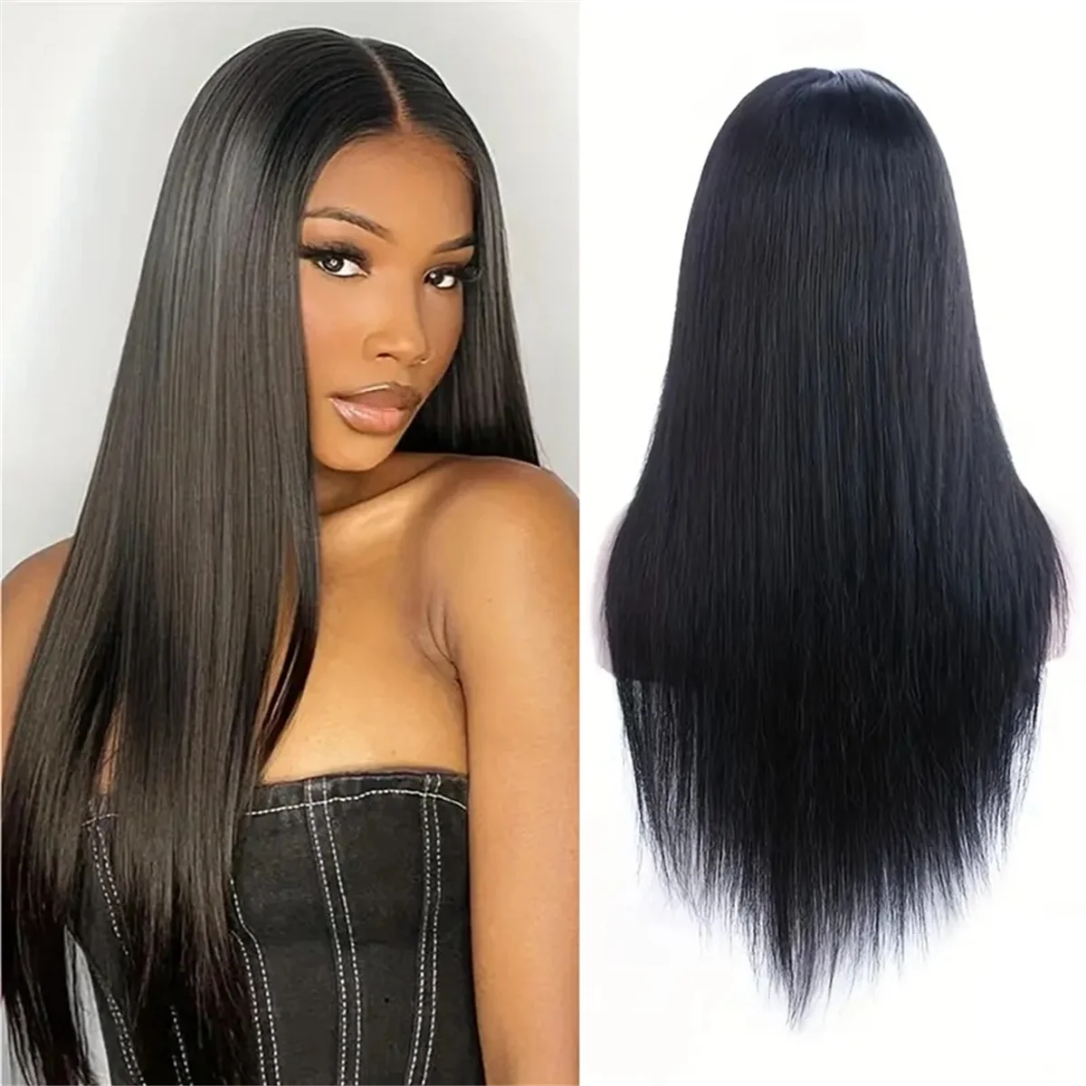 B76A Wig Pre-Pulled Straight Lace Front Wig Women'S Wig Glueless Front Closure Ready to Wear Wig Straight Hair Wig Cover