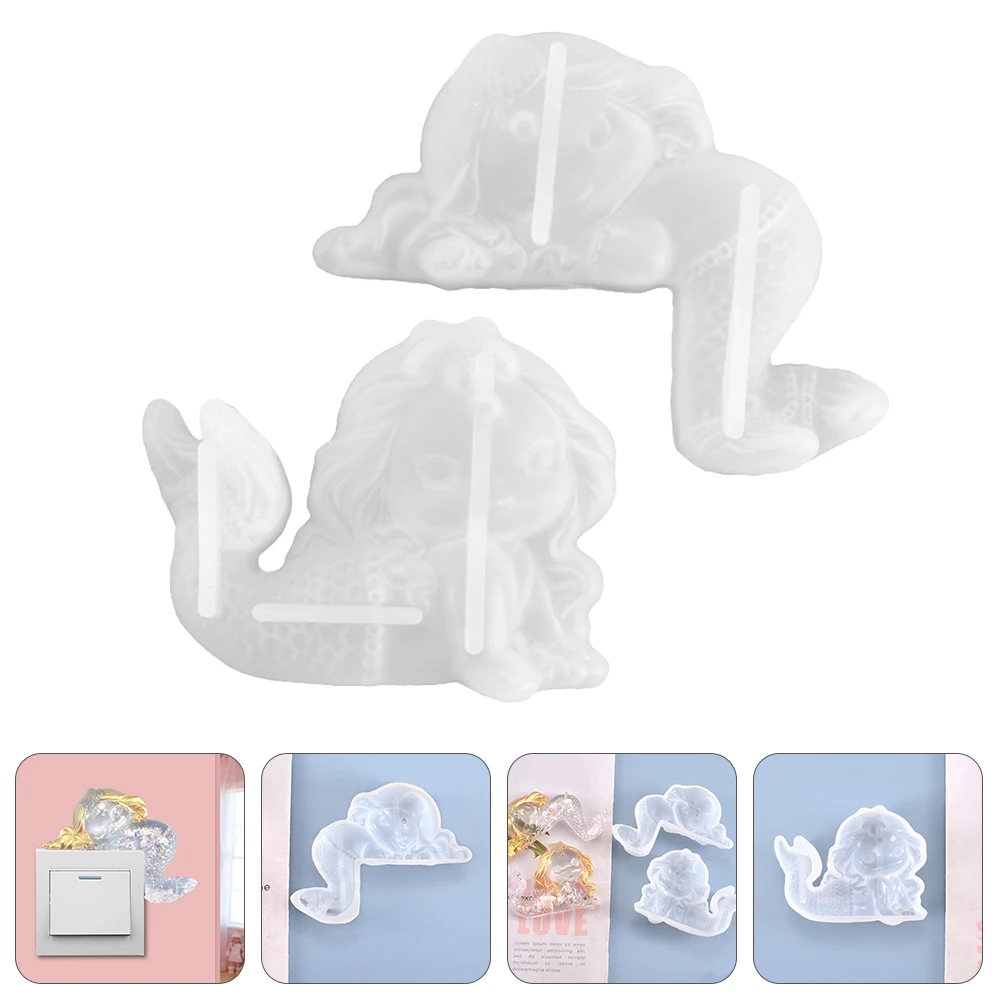 

Mermaid Molds Crystal Epoxy DIY Silicone Molds Casting Trays Tools naments Decor Accessories Jewelry Craft Supplies