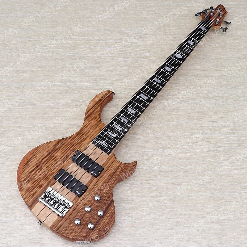 43 inch one-piece electric bass zebra wood Aogu wood 6 strings 5 strings professional performance electric bass