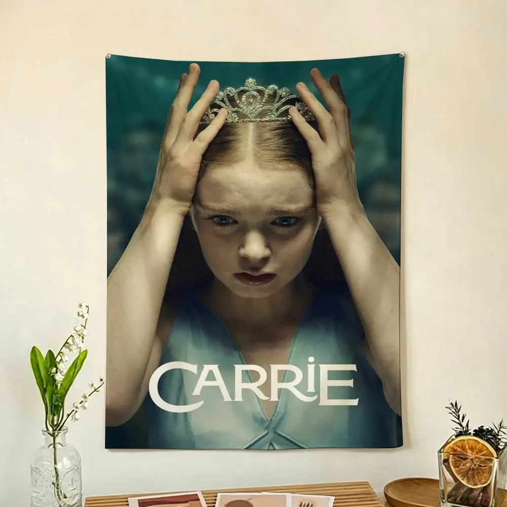 New horror series C-Carrie Tapestry Flags Wall Hanging Background Art Banner for Bedroom Home Outdoor Decor