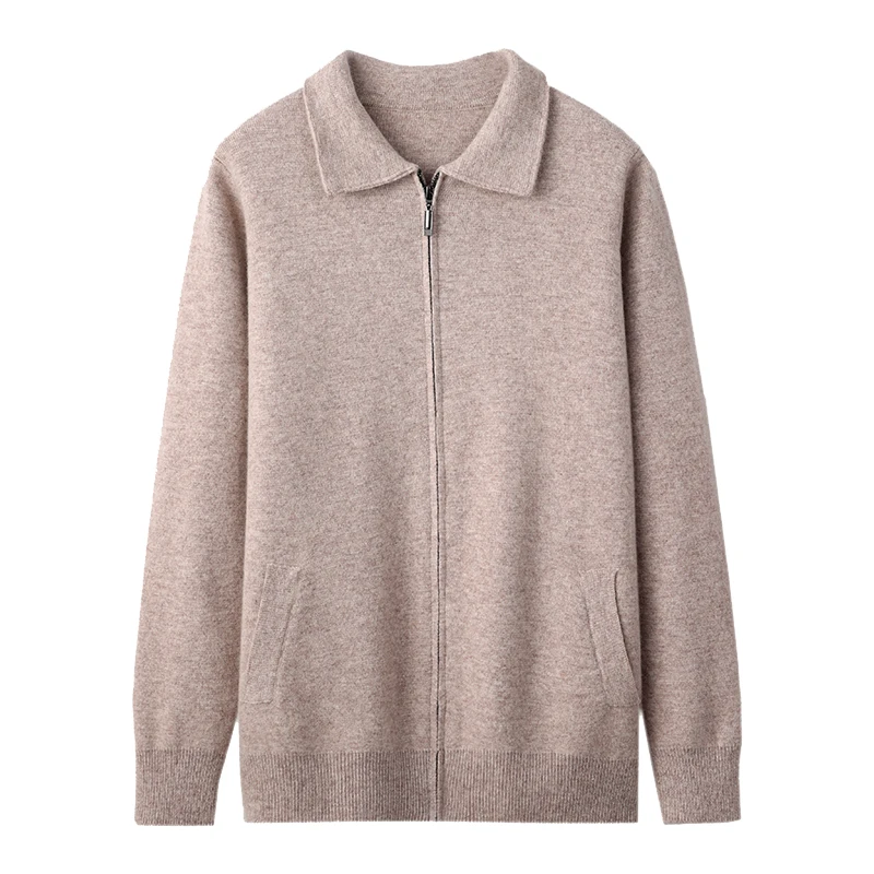 

Hight Quality Men 100% Merino Wool Sweater Thick Polo Color Cardigan Sweater Jacket Smart Casual Style Cashmere Knitted Jacket