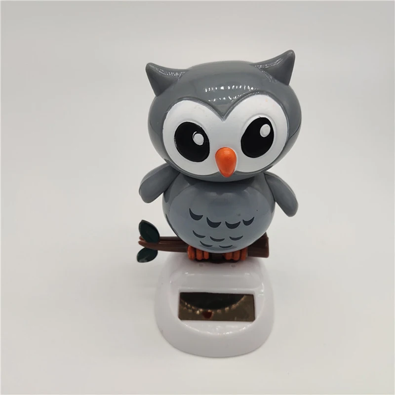 Solar Creative Swinging Owl Shaking His Head Doll Car Ornaments Cartoon Ornaments Gifts Children's Toys Home Desk Ornamnet