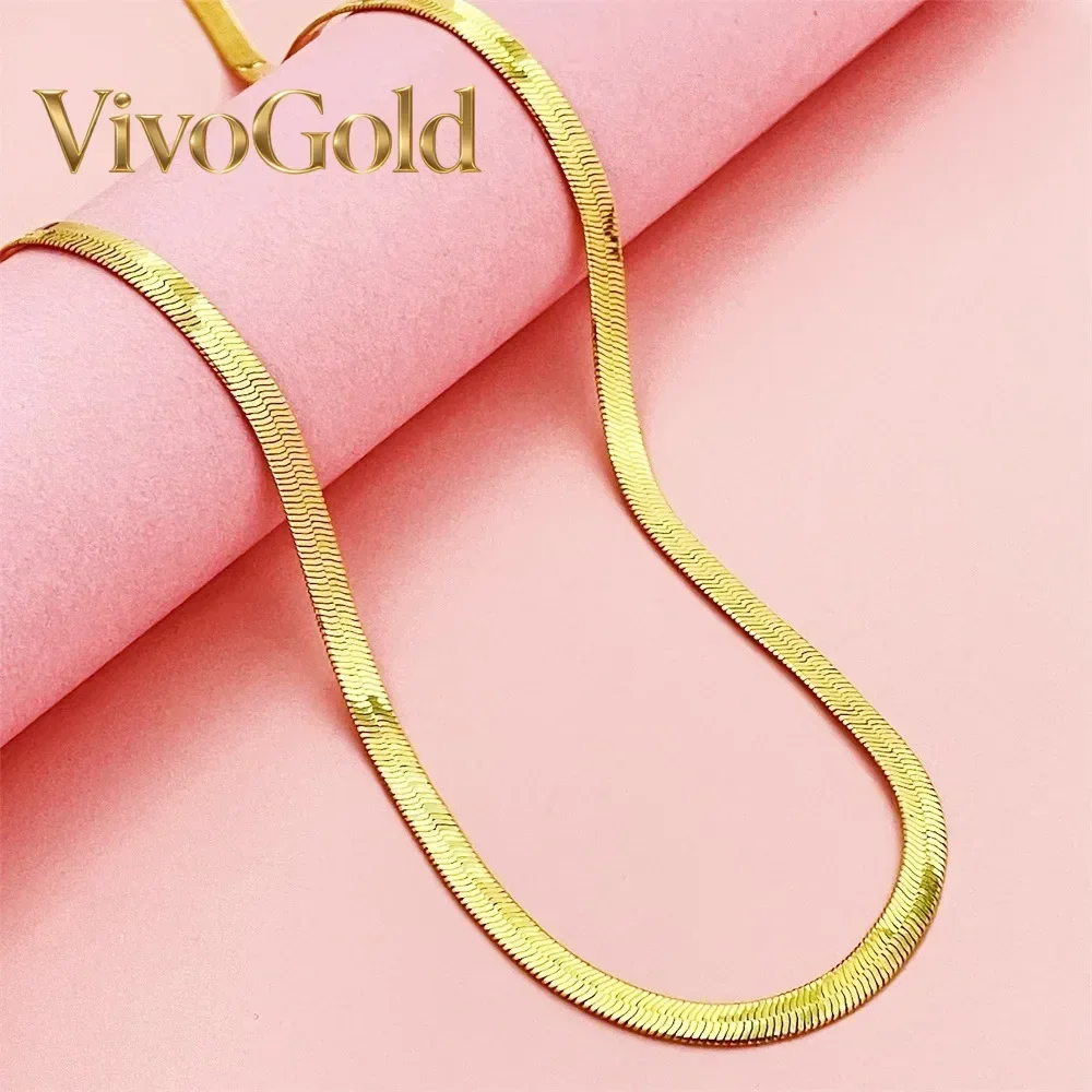 

VivoGold VivoGold Men's & Women's 24K Gold AU999 Flat Snake Necklace - Pure gold, auspicious snake, perfect couple set, thoughtf