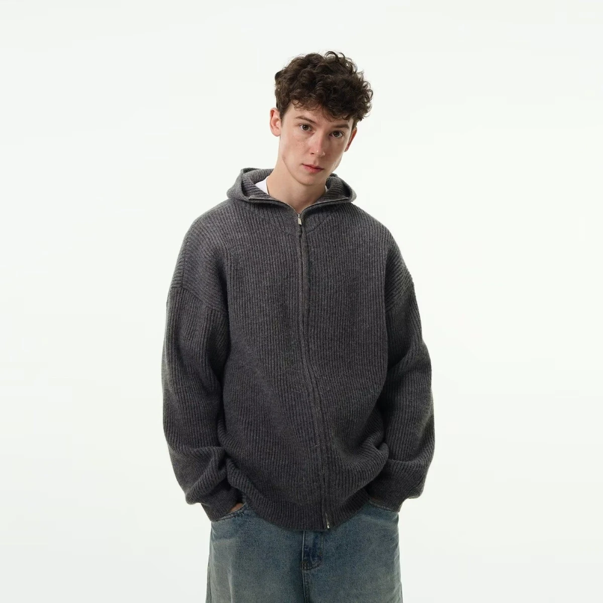 

Повседневный вязаный свитер в американском стиле ретро с v-образным вырезом, мужской цветной открытый кардиган, зимнее пальто из полиэфирного волокна