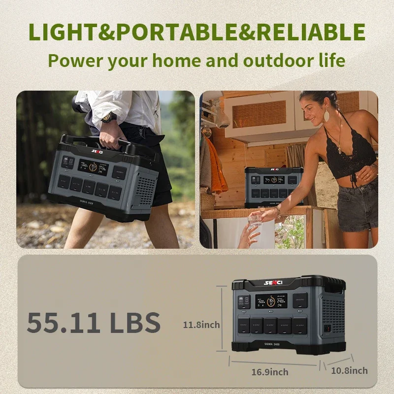 2400w 2150wh LIFEPO4 Battery Portable Power Station Backup 110V Pure Sine Wave AC Outlet Solar Generator  Power Station