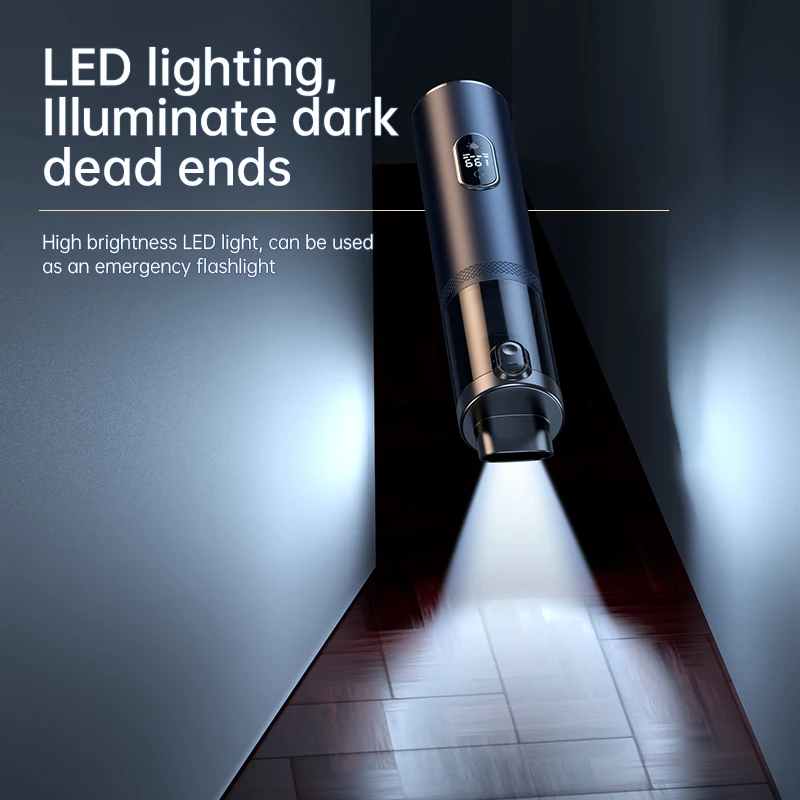 Purerobo VC012 เครื่องดูดฝุ่นไร้สายตัวโลหะจอแสดงผลดิจิตอลมือถือเครื่องดูดฝุ่นรถยนต์แบบพกพาสําหรับโฮมออฟฟิศรถยนต์สะอาด