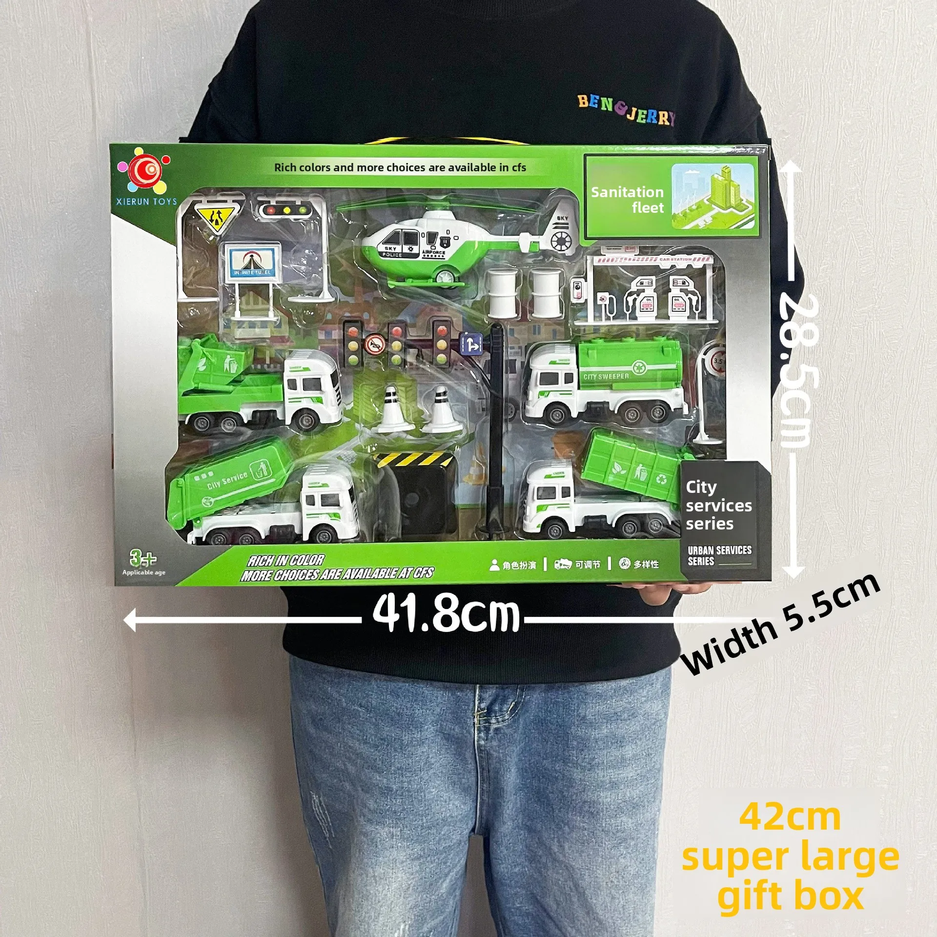 1:72 Children's Garbage Truck Sanitation Truck Construction Truck Self-loading and Self-unloading Trash Can Children's Toys