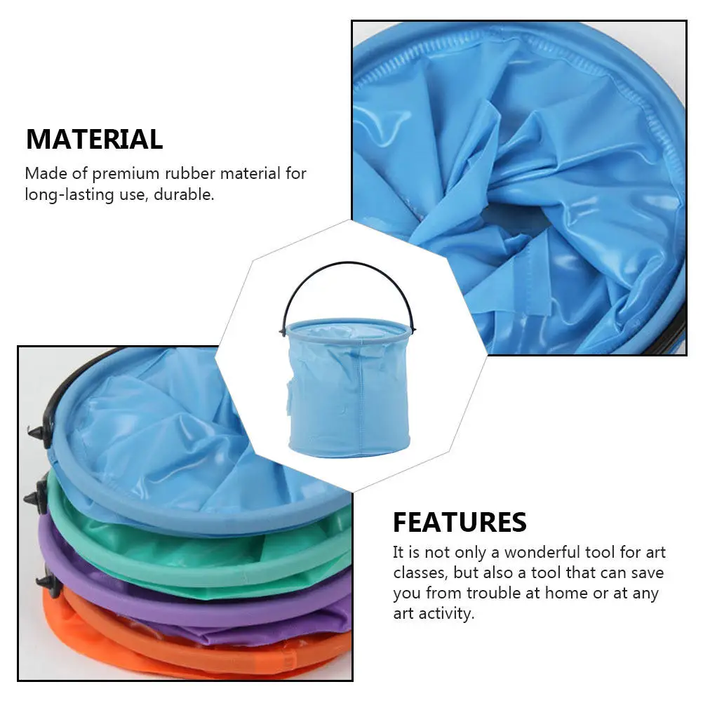 4Pcs Portable Foldable Brush Washing Bucket Rubber Painting Brush Washer Holder Ideal for Camping Outdoor Art Wash Pen Bucket view 2