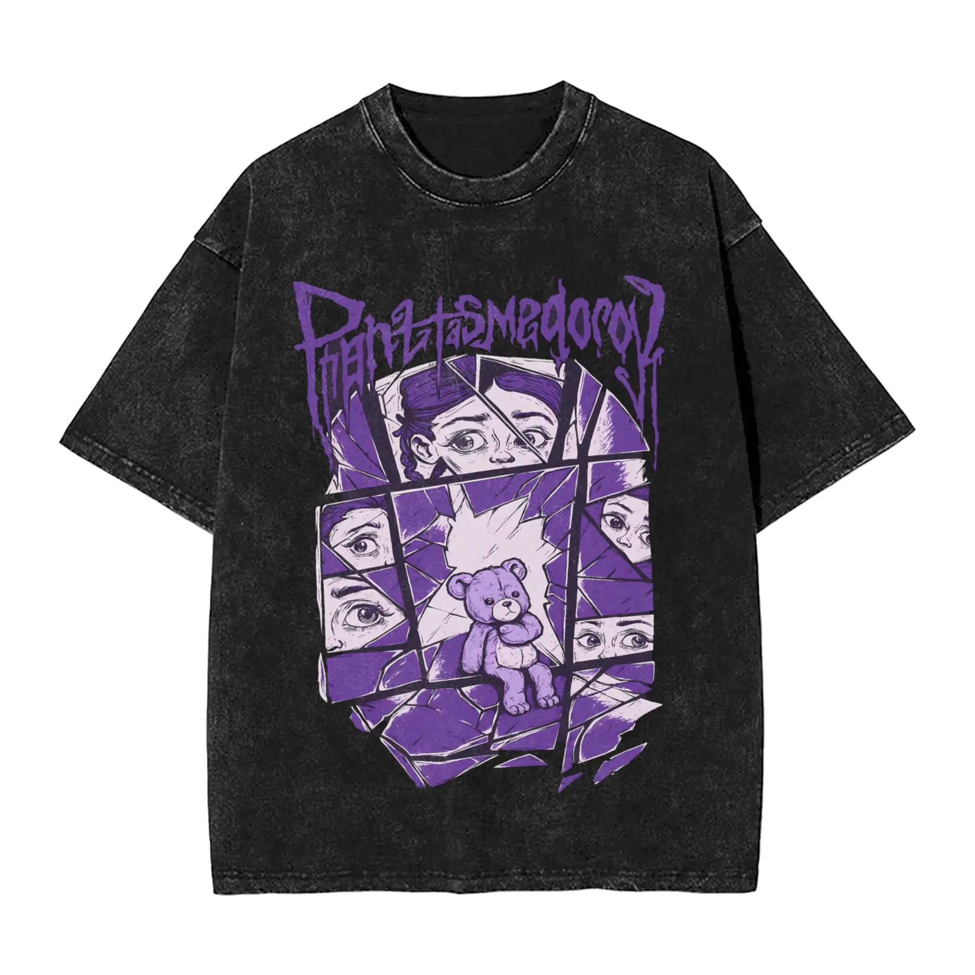 Men's T Shirt Phantasmagoria Washed T-Shirts Leisure  Beach Tee Shirt Y2K Retro Design Casual Clothing Dropshipping