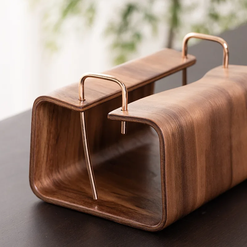 الصلبة الجوز الأسود الأنسجة صندوق حامل مناديل خشبية فاخرة اليدوية الخشب التخزين المنظم لغرفة المعيشة الجدول ديكور المنزل