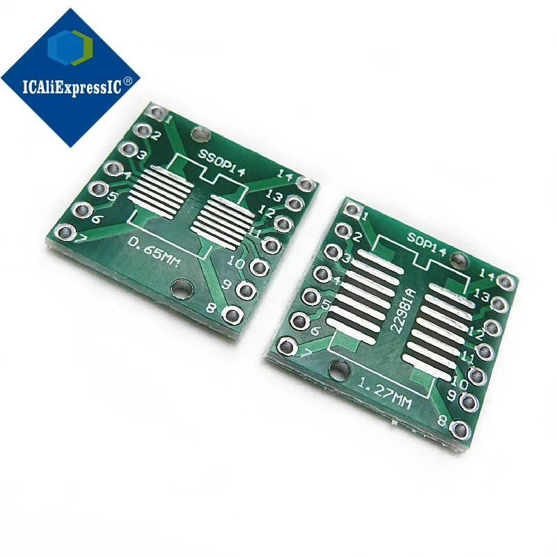 10pcs/lot TSSOP14 SSOP14 SOP14 to DIP14 Transfer Board DIP Pin Board Pitch Adapter In Stock