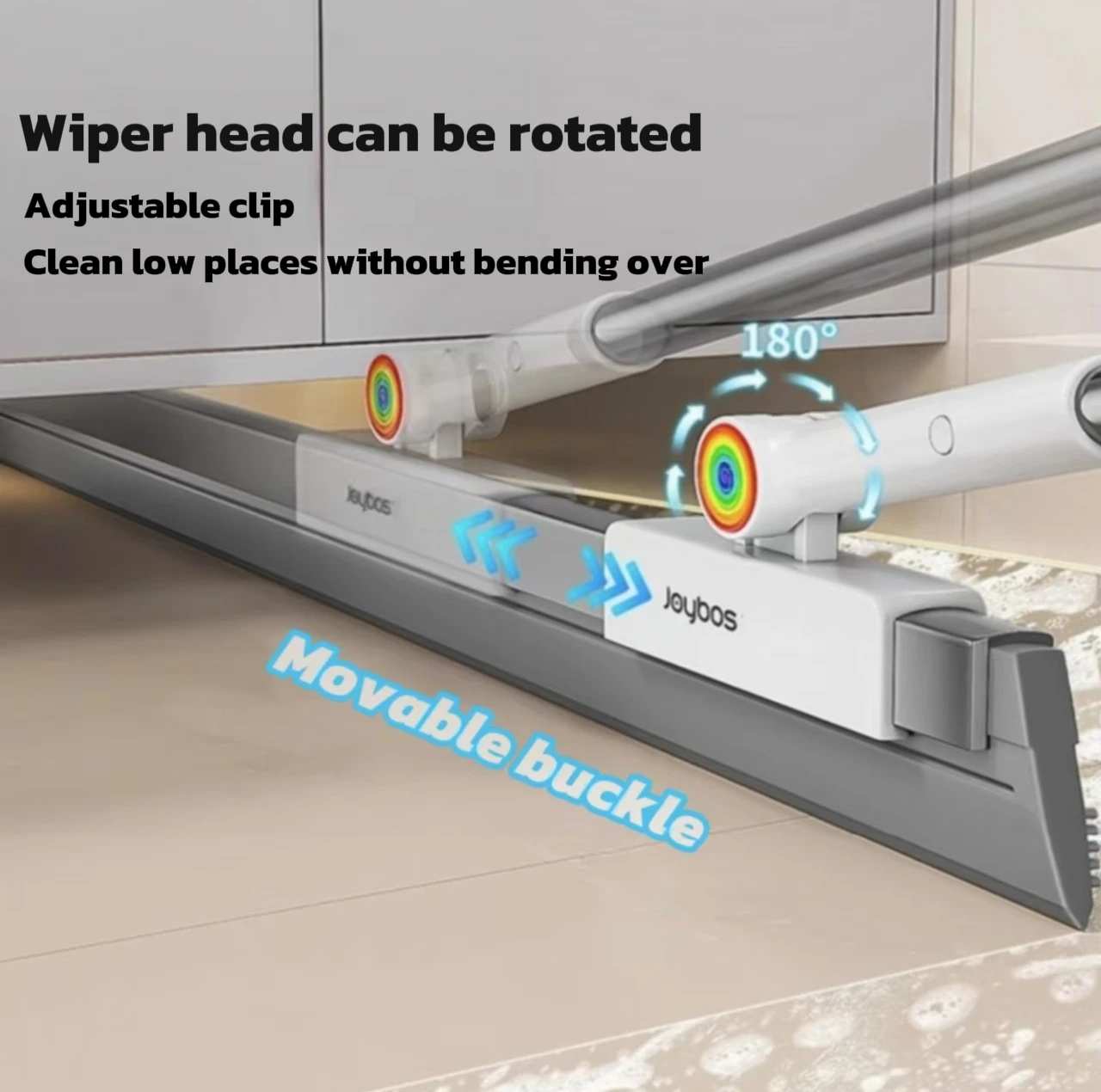JOYBOS 50cm Silicone Scraper Mop Wiper Floor 360 Complete Cleaning Broom Magic Wiper Household Bathroom Sweeping Water