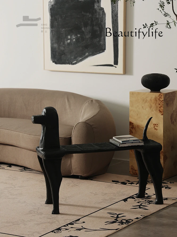 Dog Shoe Changing Stool Retro Hallway Stool Decoration Bench Bed End Stool Antique Style Solid Wood Bench