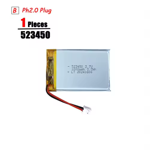 3.7V Lipo Battery Ph2.0 Plug Rechargeable Lithium Battery 3.7V For PS4 Humidifiers GPS Navigation  Bluetooth Speaker MP3 MP4 - Image 16