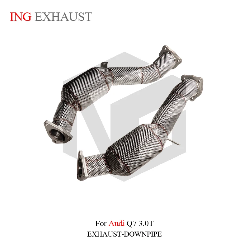 ING Catalytics SS304 Exhaust Downpipe for Audi Q7 3.0t 2019-2015 With Heat Shield Version High Performance Header Nozzle System