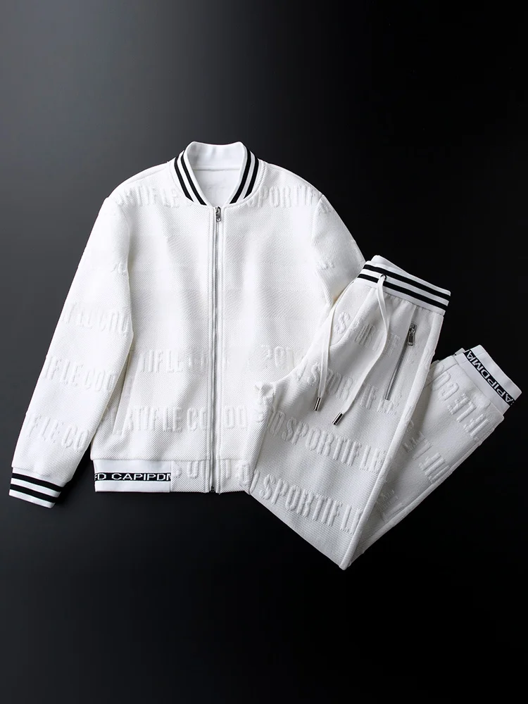 

Special Offer! Autumn Winter Men's Sport Set Casual Faionable Two-Piece Cotton Long Sve Vest And Trousers Ensemble