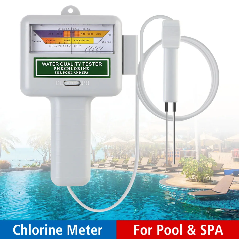 Water Quality Tester For Swimming Pool Spa Portable Analytical Device PH & CL2 Tester Meter 2 In 1 Chlorine Monitor Tester