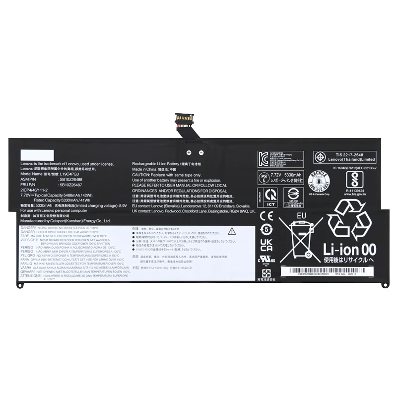 L19C4PG3 L19D4PG3 L19M4PG3 Laptop Battery for Lenovo ThinkPad X12 Detachable Gen1 Series