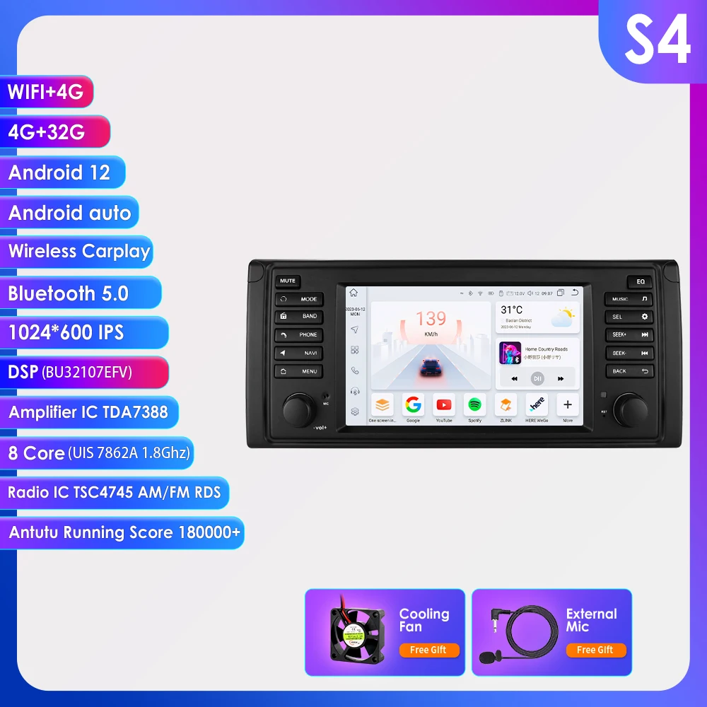 Hizpo Auto Intelligente Systemen Voor Bmw 5 Series E39 X 5 E53 M5 1996-2003 Multimedia 2din Autoradio Android 13 Auto Carplay 7862 4G