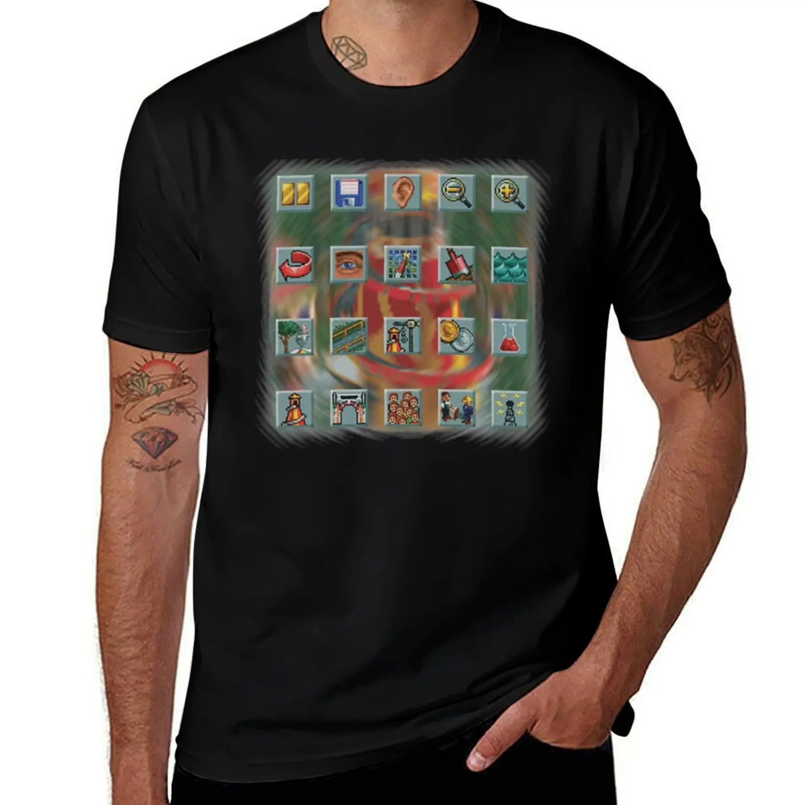 Roller Coaster Tycoon Icons T-Shirt graficzny t-shirt słodkie ubrania zwykłe białe t-shirty męskie