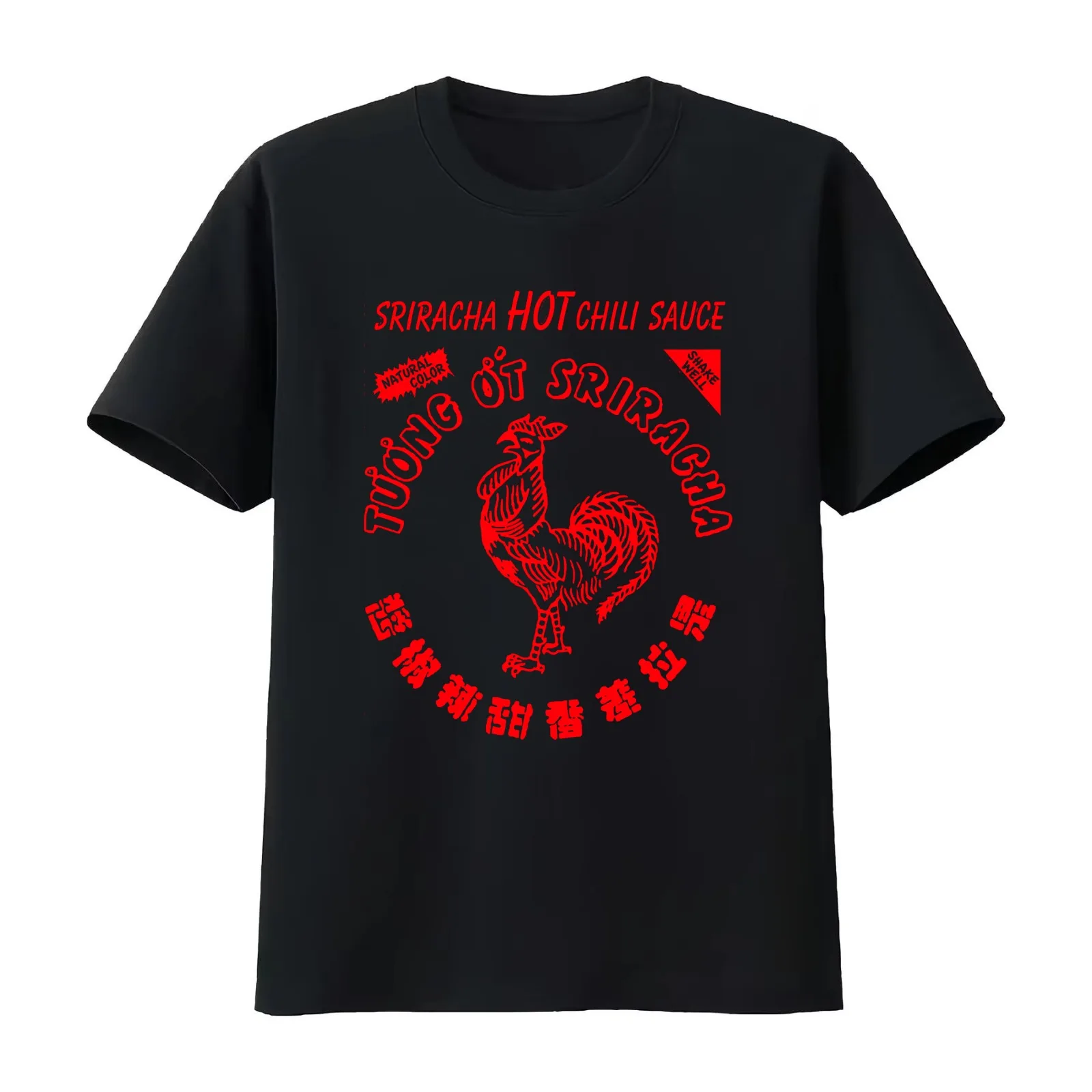 Sriracha Hot Chili Sauce Spicy Food Lover Red T-Shirt Summer Casual Cotton Tee Oversized Streetwear Tops Unisex Men Women