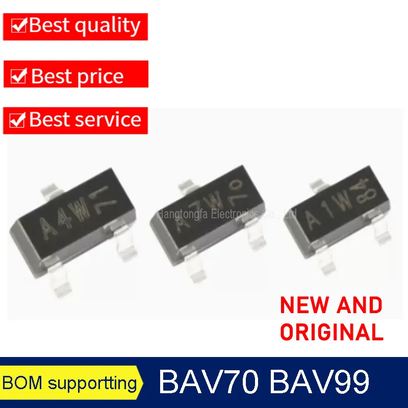 3000PCS/Lot Original BAV99 BAV70 BAW56 Marking A7W A4W A1W SOT23  A REEL  RSMD Triode NEW