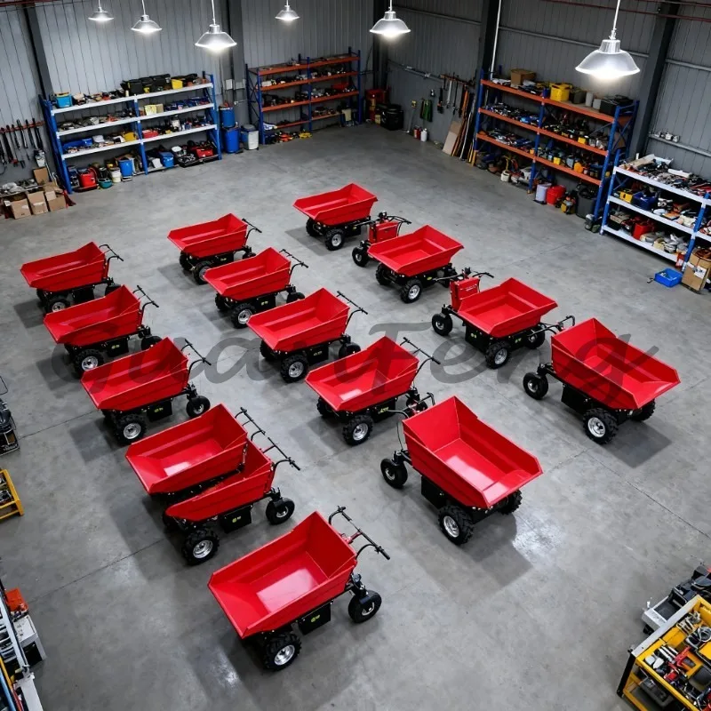 500Kg 4x4 Self-loading Small Electric Wheeled Dump Truck,Electric Trolley, Construction Site All-terrain Material Handling Truck