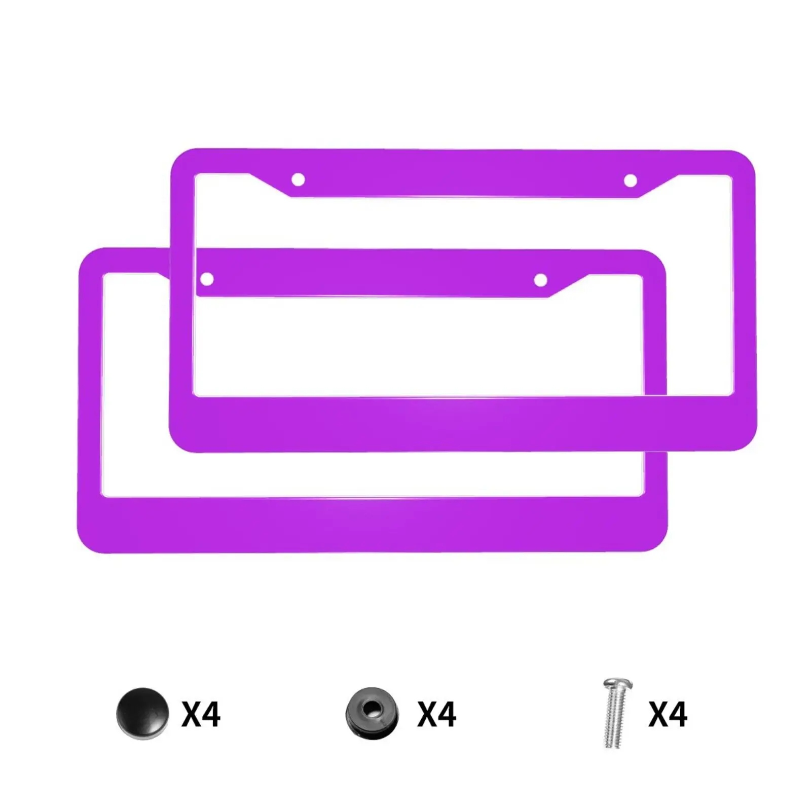 Grape Purple Pattern License Plate Holder Car Accessory, Rust-Proof Waterproof Car Decorative Tag Frames for Standard US