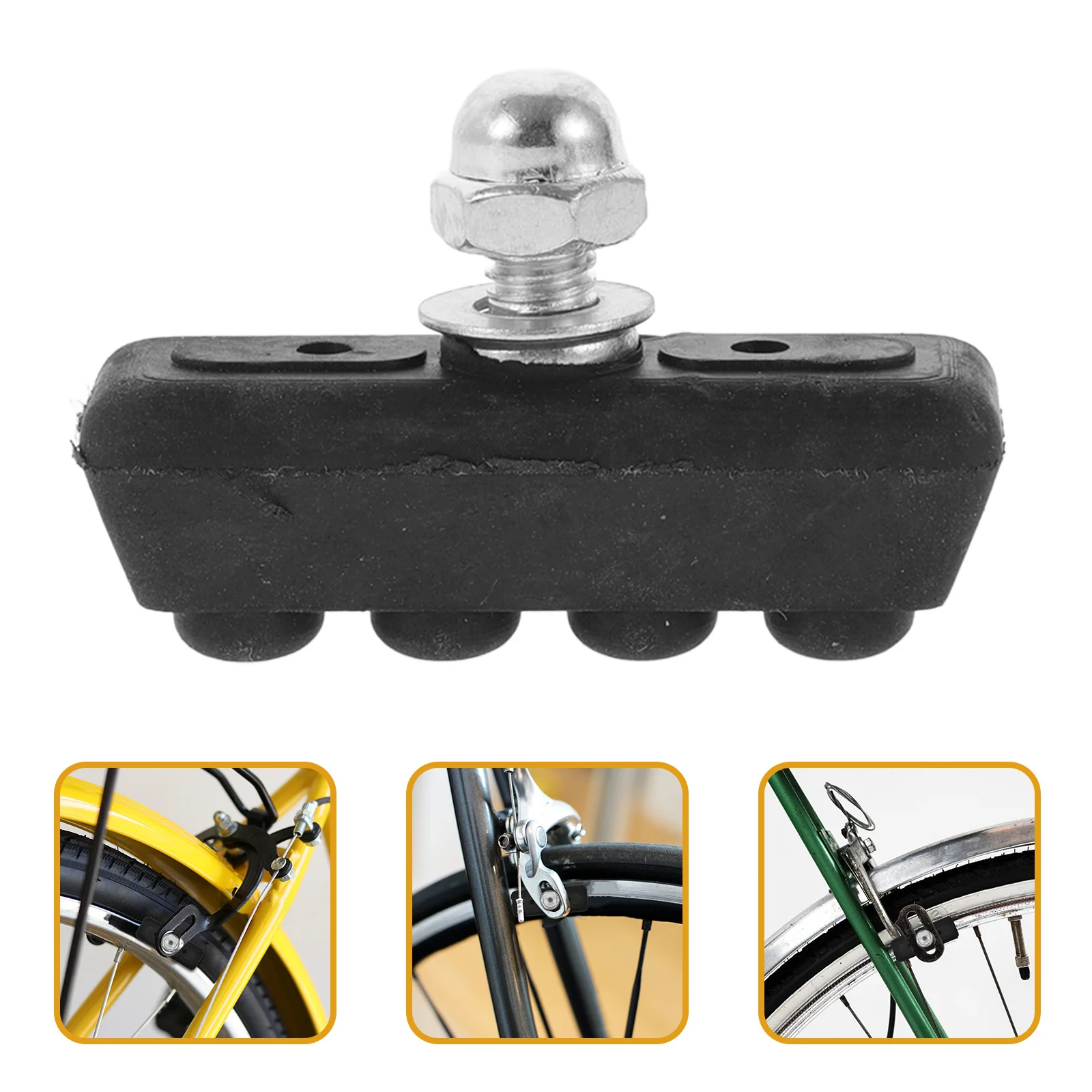 4 قطع من وسادة فرامل الدراجة البديلة المطاطية المعدنية القوية المقاومة للتآكل وتدوم طويلاً وسهلة التركيب للدراجة الكهربائية على الطرق الجبلية #1