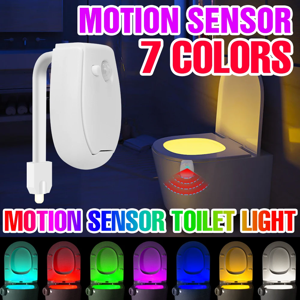 RGB LED โคมไฟ Smart PIR Motion Sensor ที่นั่ง Night Light กันน้ํา WC ชามห้องน้ํา Backlight LED โคมไฟสําหรับห้องน้ํา Washroom