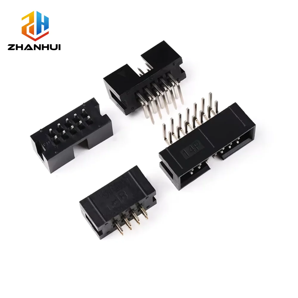 10PCS DC3 2.54mm Pitch Dual Row PCB Header - Male Straight/Right Angle Pin Socket (6P/8P/10P/14P/16P/20P/30P/34P/40P)
