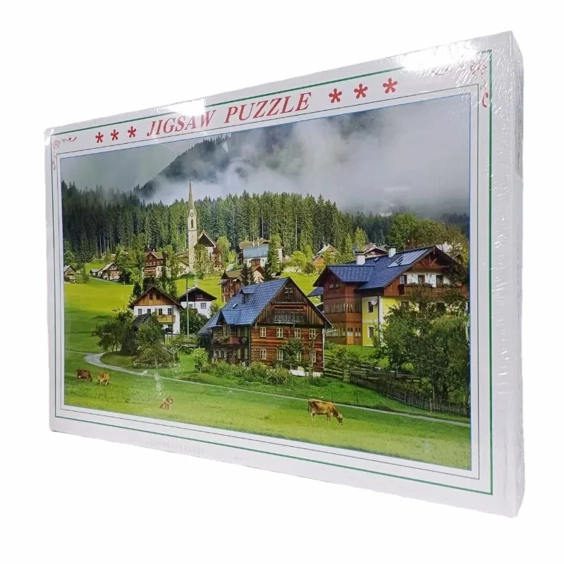 75*50cm Adult Paper Jigsaw Puzzle 1000PCS Countryside Scenery Adult Stress Relief Children Educational Entertainment Christmas